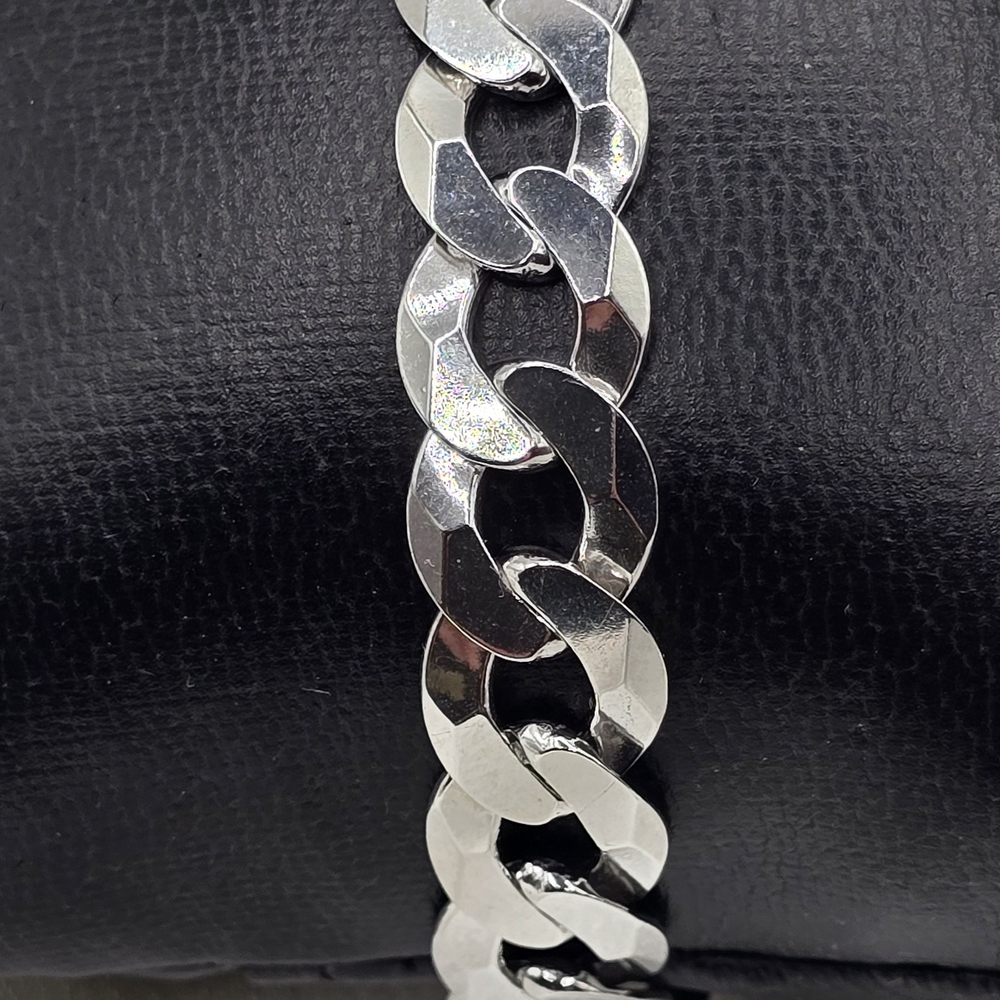 Sterling Silver 925 Cuban Chain Bracelet - Picture 2 of 7